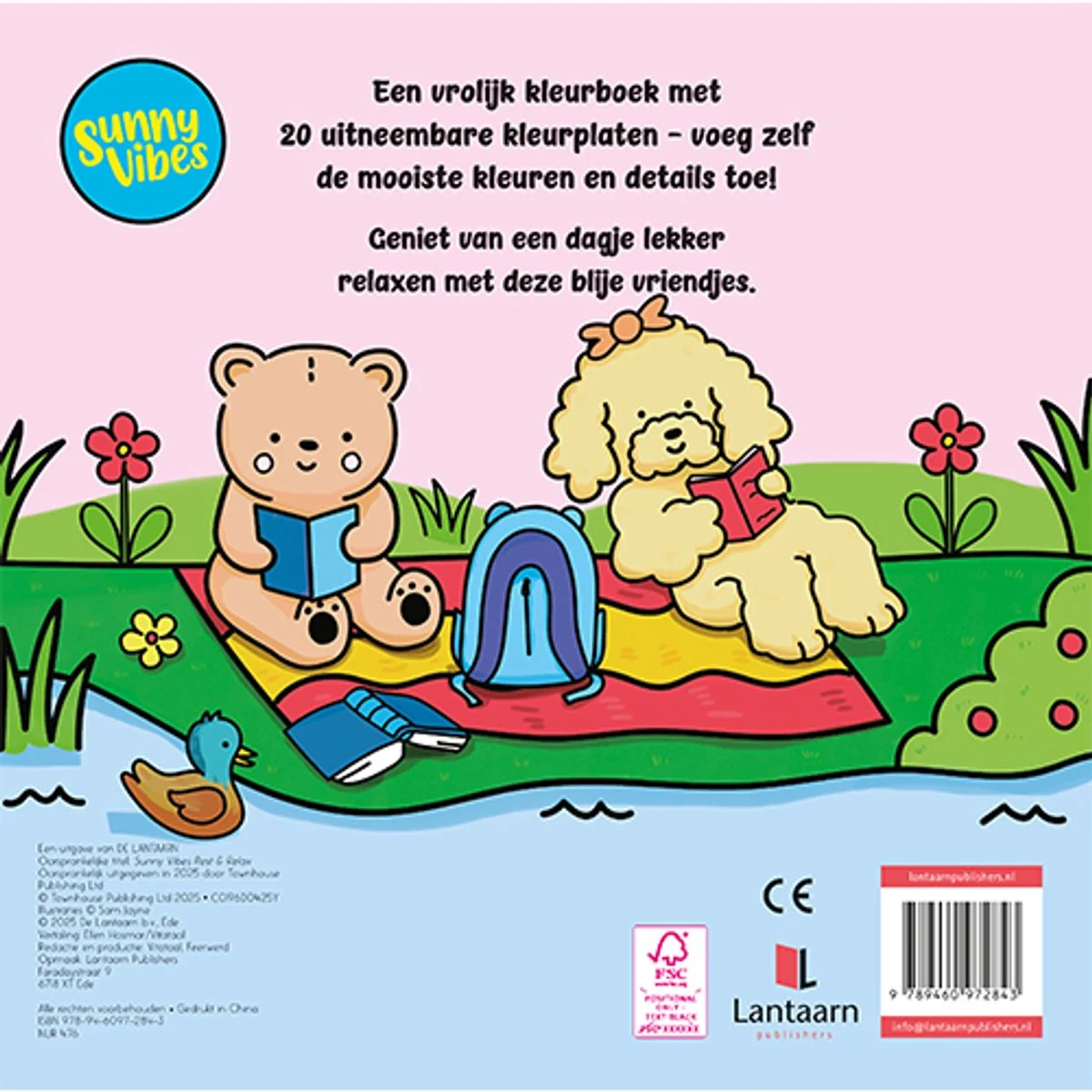 Kleurboek Cute & cozy coloring – Sunny vibes – Rest & relax - Afbeelding 3