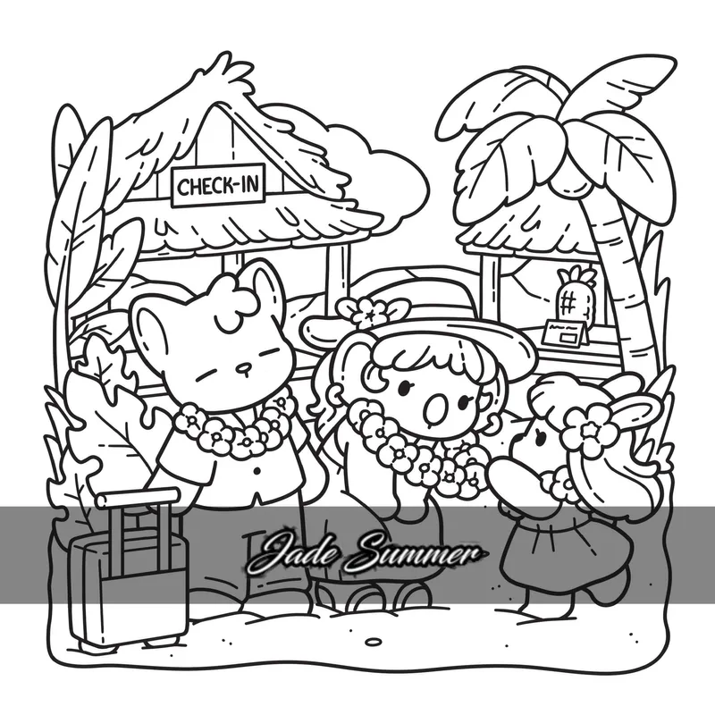 Kleurboek Cosy Colo – Jade Summer – Hawaï Cosy – Coloriages exotiques et mignons - Afbeelding 5