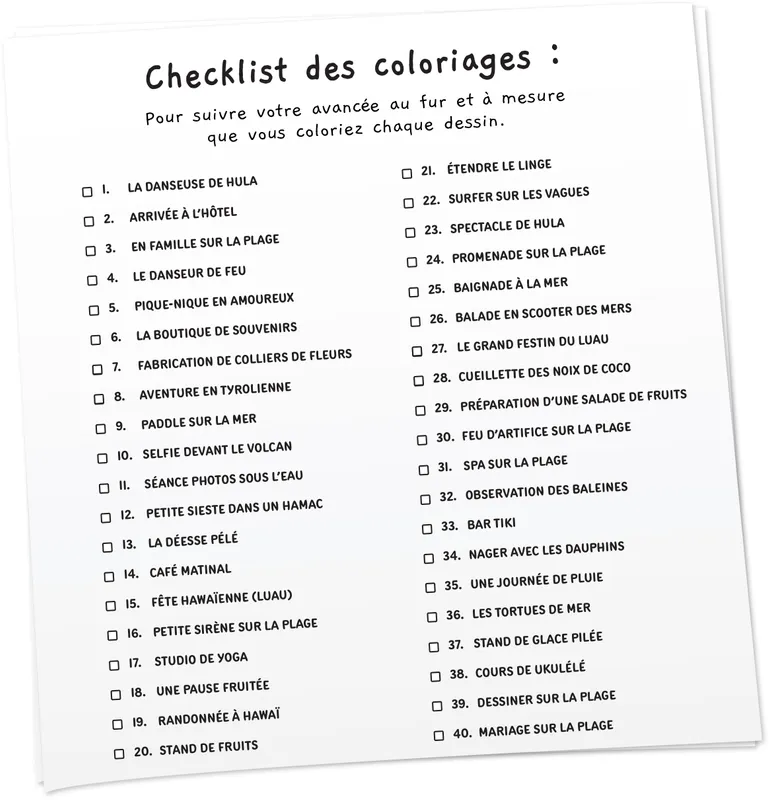 Kleurboek Cosy Colo – Jade Summer – Hawaï Cosy – Coloriages exotiques et mignons - Afbeelding 4