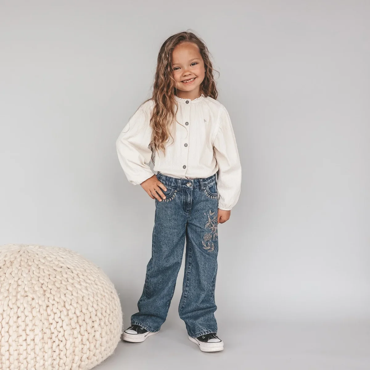 Enthic Flower Wide Leg Jeans - Afbeelding 3