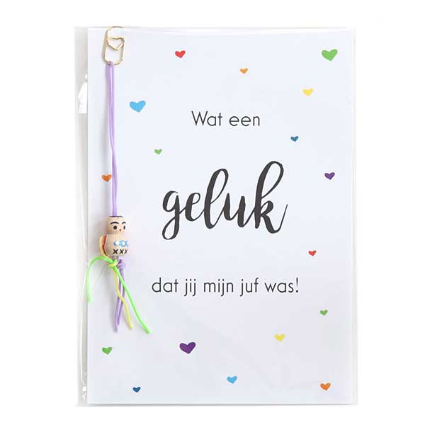 Kaart – Wat een geluk dat jij mijn juf was!